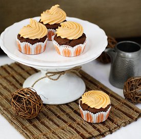 Chocolate Pumpkin Cupcakes 