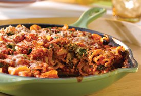 Layered Pasta Veggie Cheese Skillet