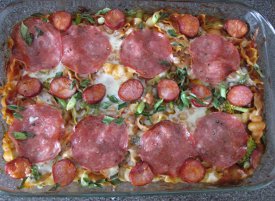 Lazy Pizza Pasta Casserole
