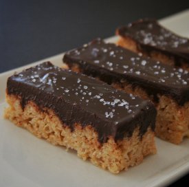 Salted Chocolate Rice Krispie Bars