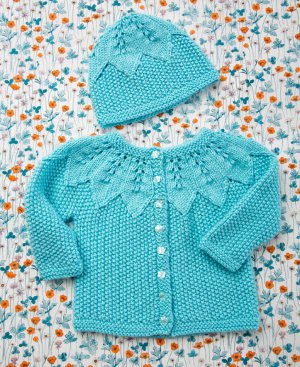 Seed Stitch Baby Set AllFreeKnitting.com