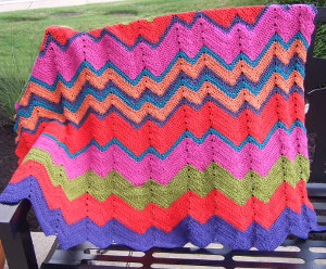 Nineties Neon Crochet Ripple Pattern | AllFreeCrochetAfghanPatterns.com