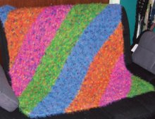 Diagonal Lace Baby Afghan Knit Pattern | Purple Kitty